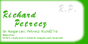 richard petrecz business card